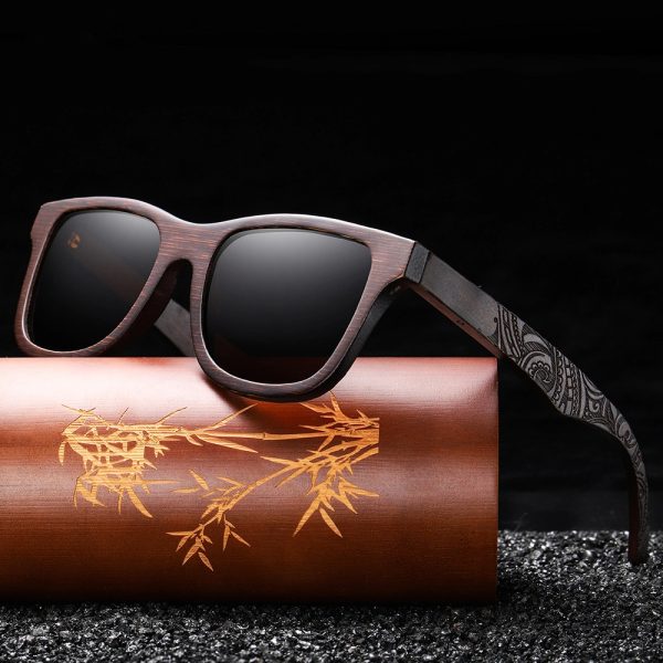 Gafas de sol estilo wayfarer de bambú