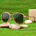 Gafas de sol de metal y madera 2113